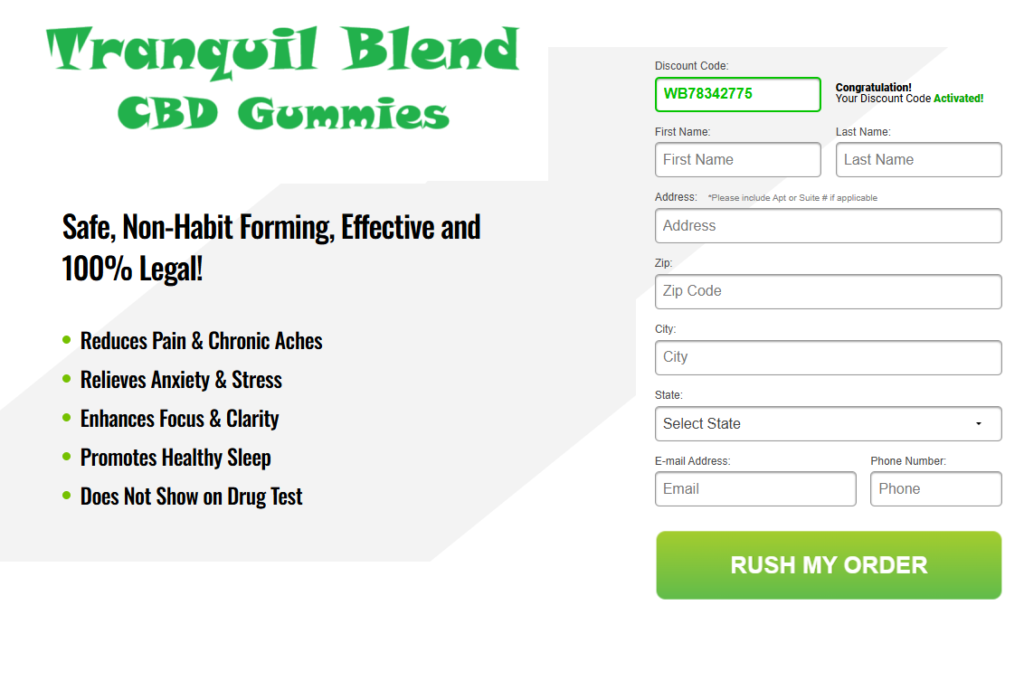 Tranquil Blend CBD Gummies Order